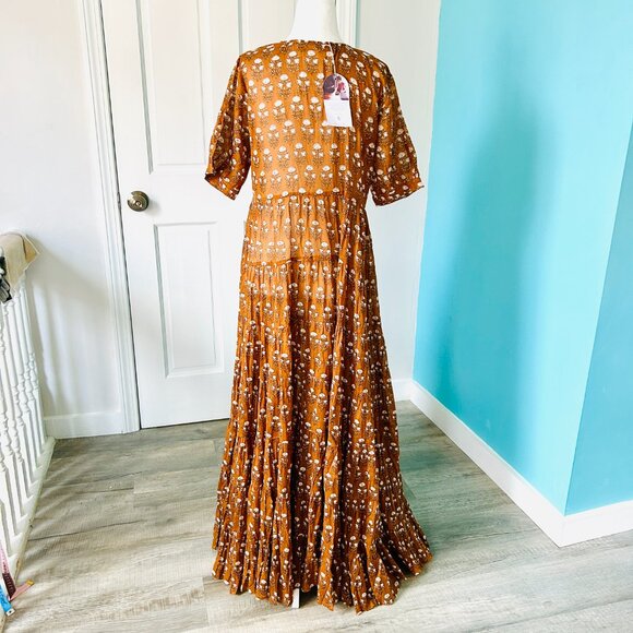 Daughters of India Chaaya Brown Floral Maxi Dress - Picture 7 of 12